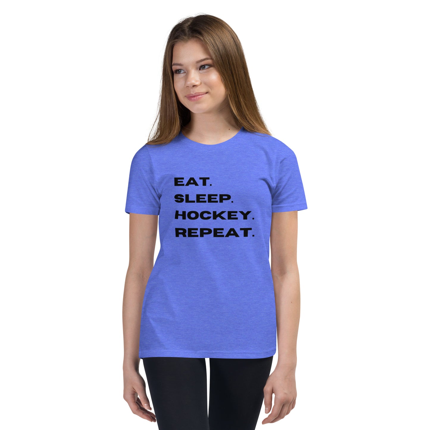 Eat Sleep Hockey Repeat Youth Short Sleeve T-Shirt